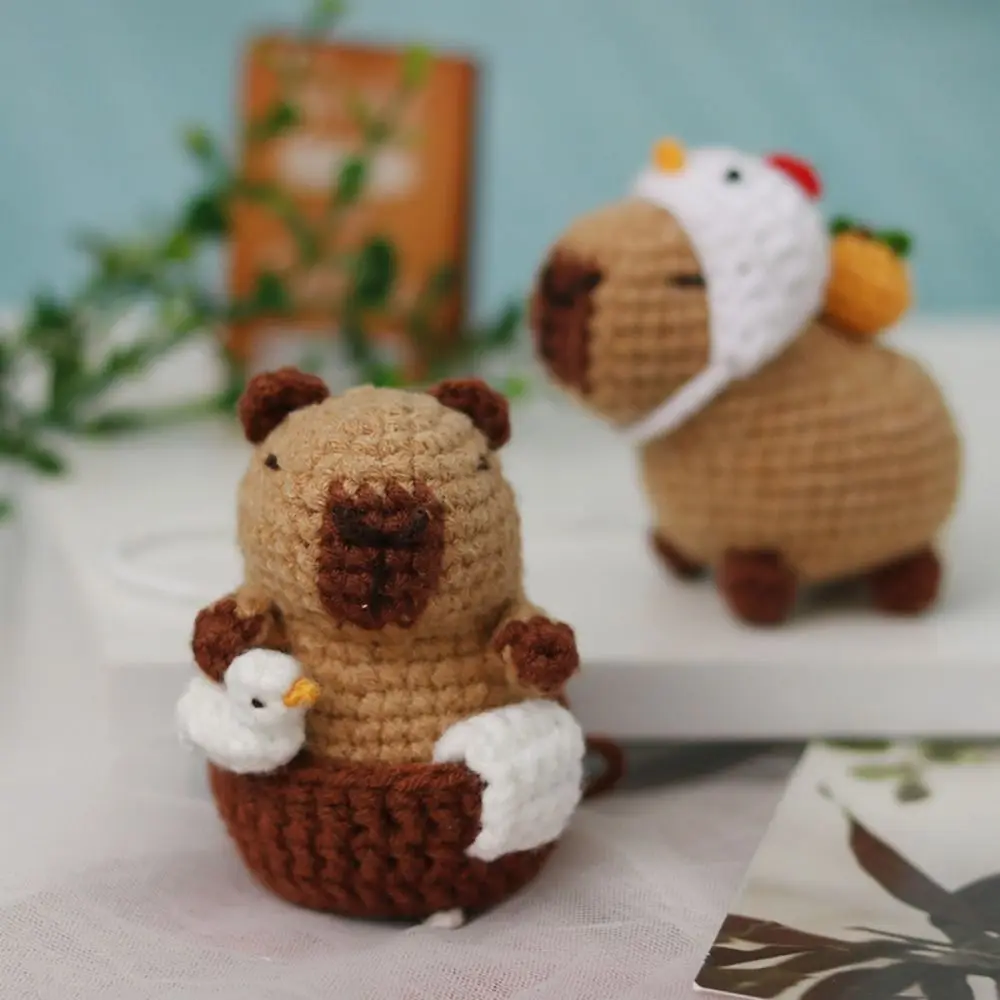 Beginner Crochet Stuffed Animal Kit Handmade DIY Set Capybara DIY Crochet Kit Non-Finished Product with Crochet Hooks