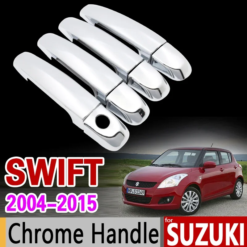 for Suzuki Swift 2004 - 2015 Chrome Handle Cover Trim Set Maruti DZire 2005 2007 2009 2011 2013 Accessories Stickers Car Styling