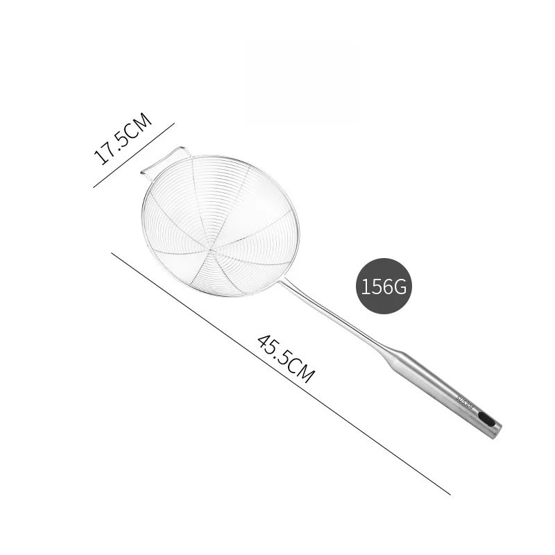 Stainless Steel Asian Skimmer for Pasta Noodles Drainage Frying Cooking 304 SS Mesh Frame Hanging Hole Dishwasher Safe