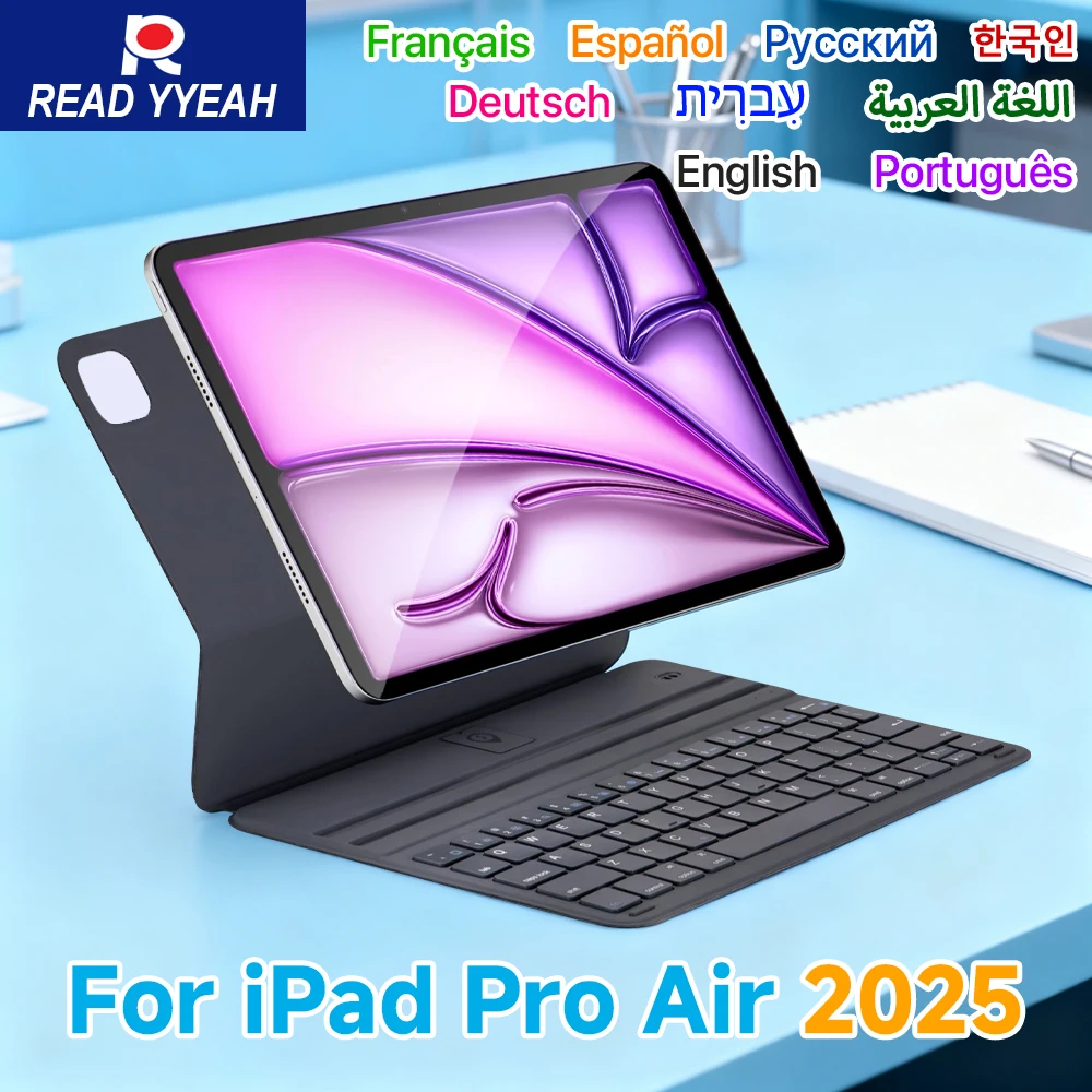 حافظة iPad 2025 مع لوحة مفاتيح سحرية بلوتوث لجهاز iPad A16 حافظة 10th 9 8th Gen Air 4 5 Pro 11 12.9 حامل لوحي لوحة المفاتيح اللاسلكية