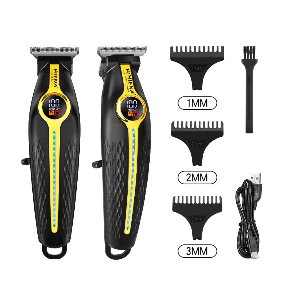 HIENA Cordless Hair Trimmer Portable Electric Hair Beard Shaver LED Display Professional Hair Cutting Machine Barber Cutters