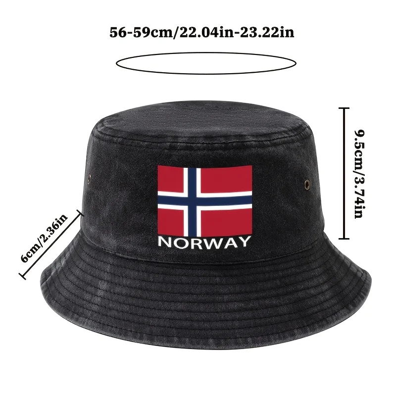 Football Event 2026 Printed Norwegian Flag Bucket Hat, a Unisex Fashionable and Versatile Printed NORWAY Bucket Hat, Lightweight 2