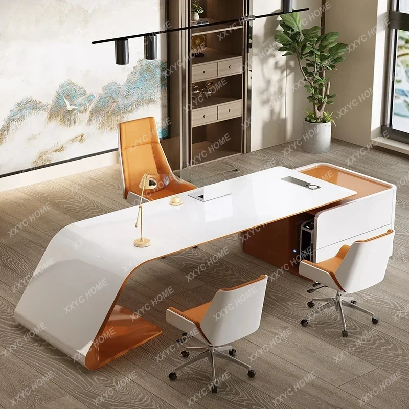 C Simple Modern Fashion President Manager Supervisor Desk Taipan Painting Boss Desk