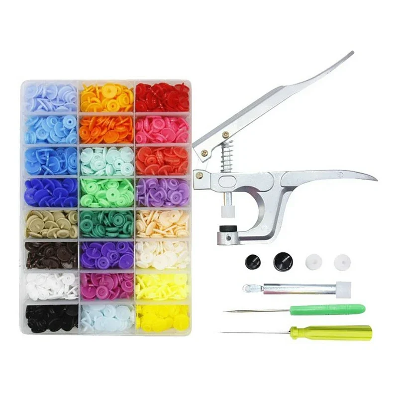 360Pcs T5 Snap Poppers Plastic Buttons Kit U Shape Fastener Snap Pliers Snap Pliers DIY Sewing Crafting Handen Tool