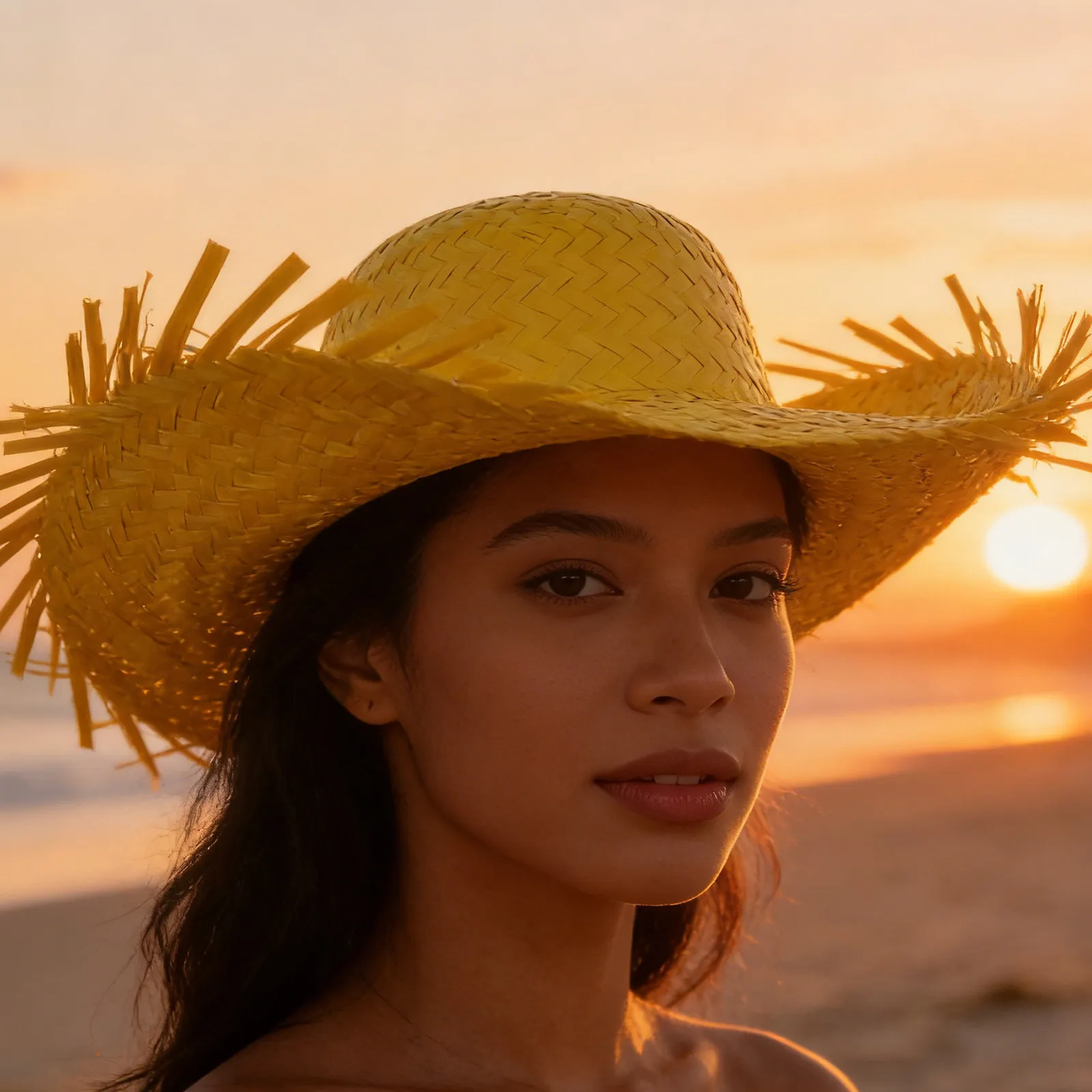 

2Pcs Hawaiian Straw Sun Hat Wide Brim Floppy Beach Hat for Women Men Tropical Theme Party Summer Vacation Outdoor Wedding Wear