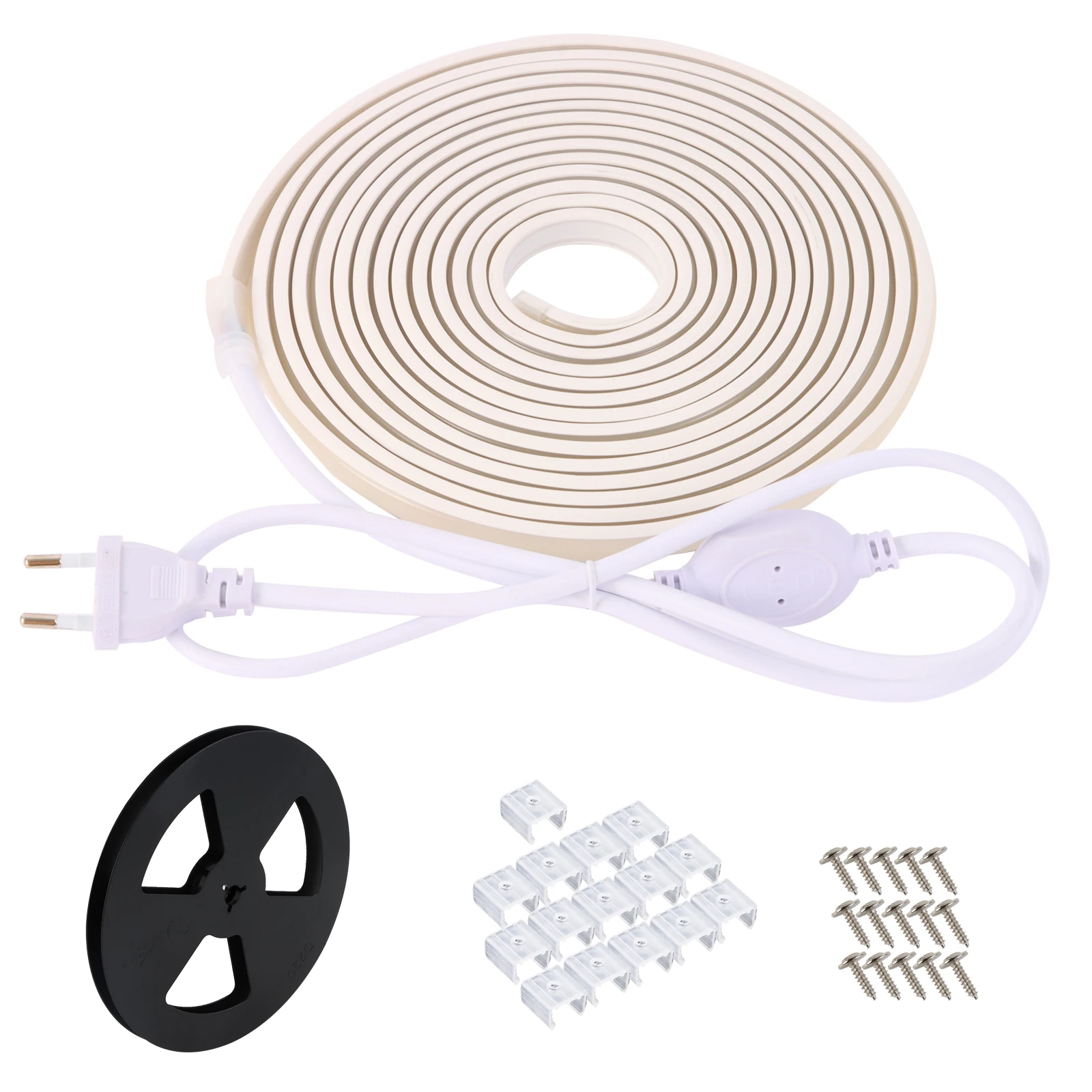 

AC 220V COB LED Strip Light with EU Power Plug 1M 2M 3M 5M 10M 20M IP67 Waterproof Tape Warm White Cold White Lamp 0.5 Meter Cut