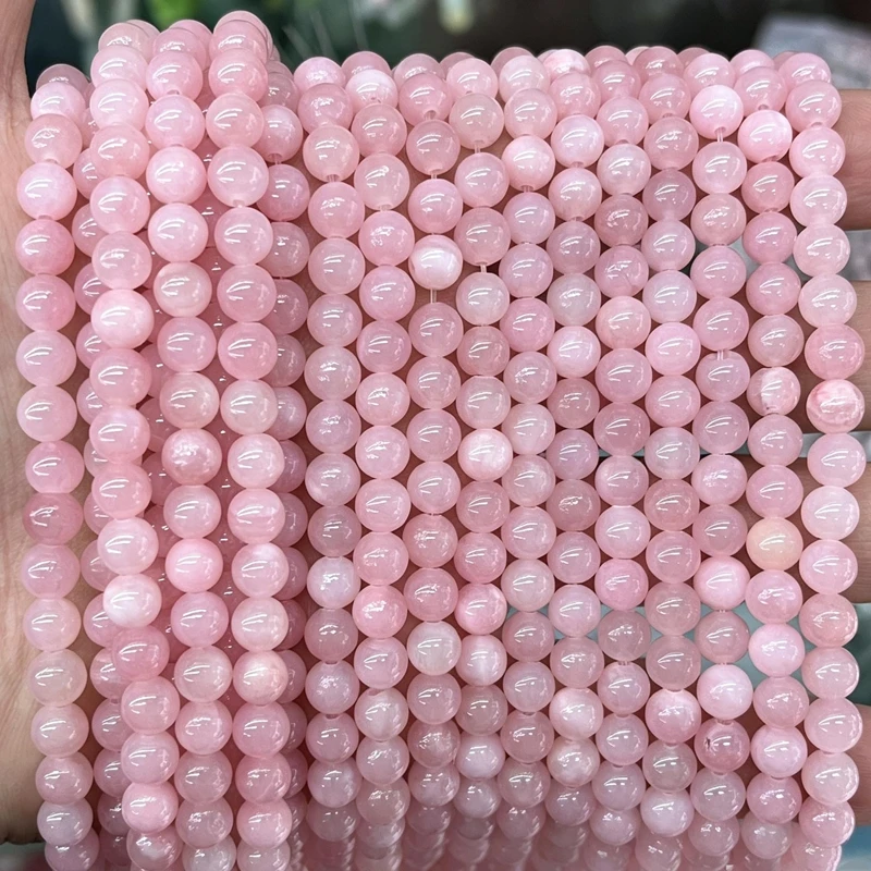 4-12mm Natural Stone Beads Pink Rose Quartz Crystal Round Beads for Jewelry Making Diy Bracelet Accessories 15