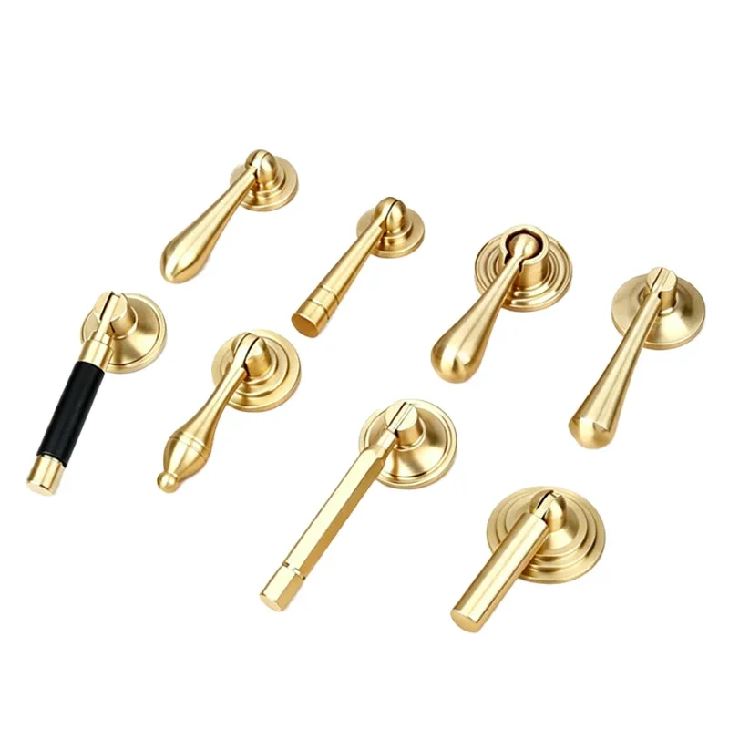 1PCS Solid Brass Handle Gold Cabinet Handle European Furniture Handle Length 55mm~93mm Suitable for Drawers Kitchen Wardrobes