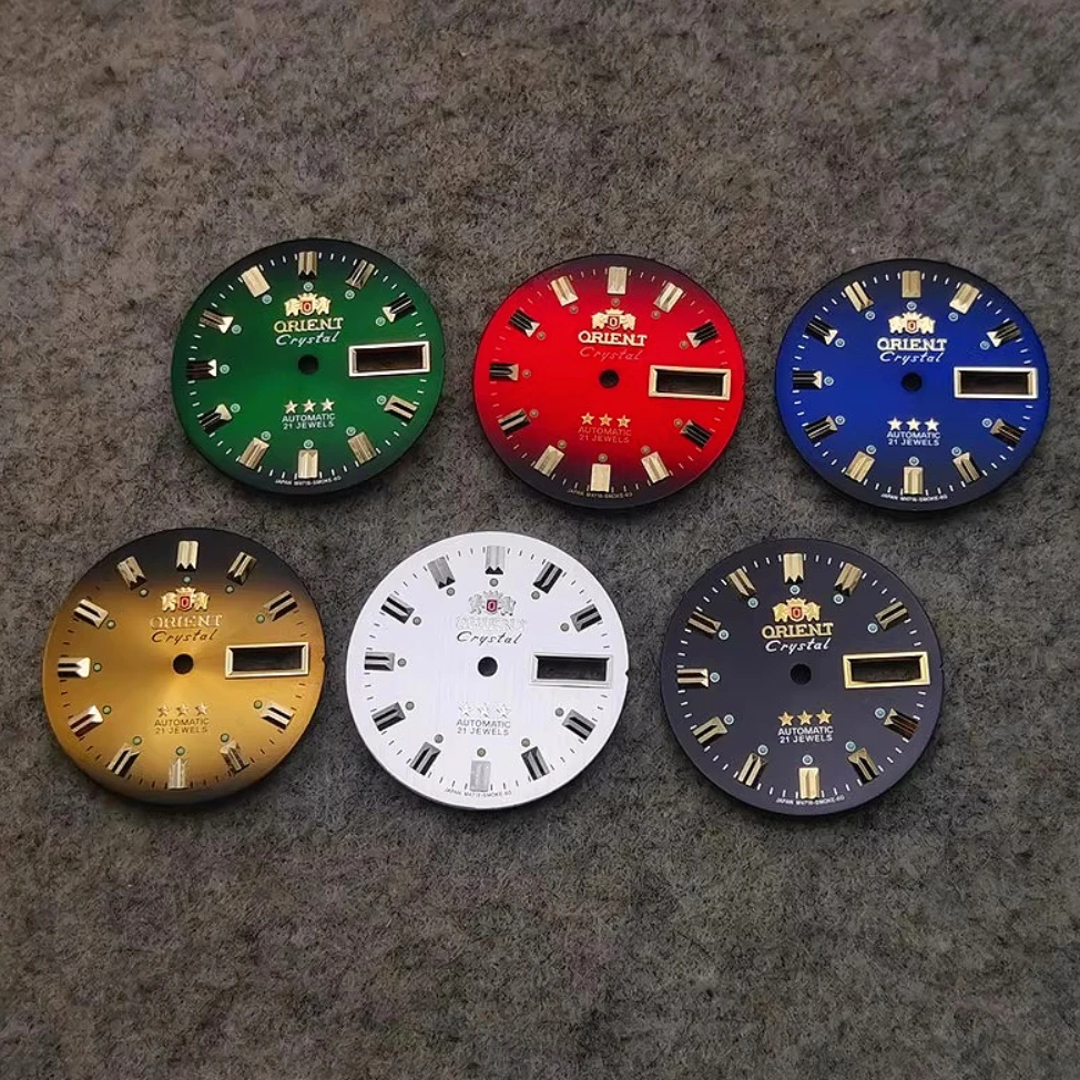 

Циферблат для часов 28,5 мм AAA для механизмов Orient 46941 46943, модифицированные аксессуары, красные, синие, зеленые, черные, чайные циферблаты