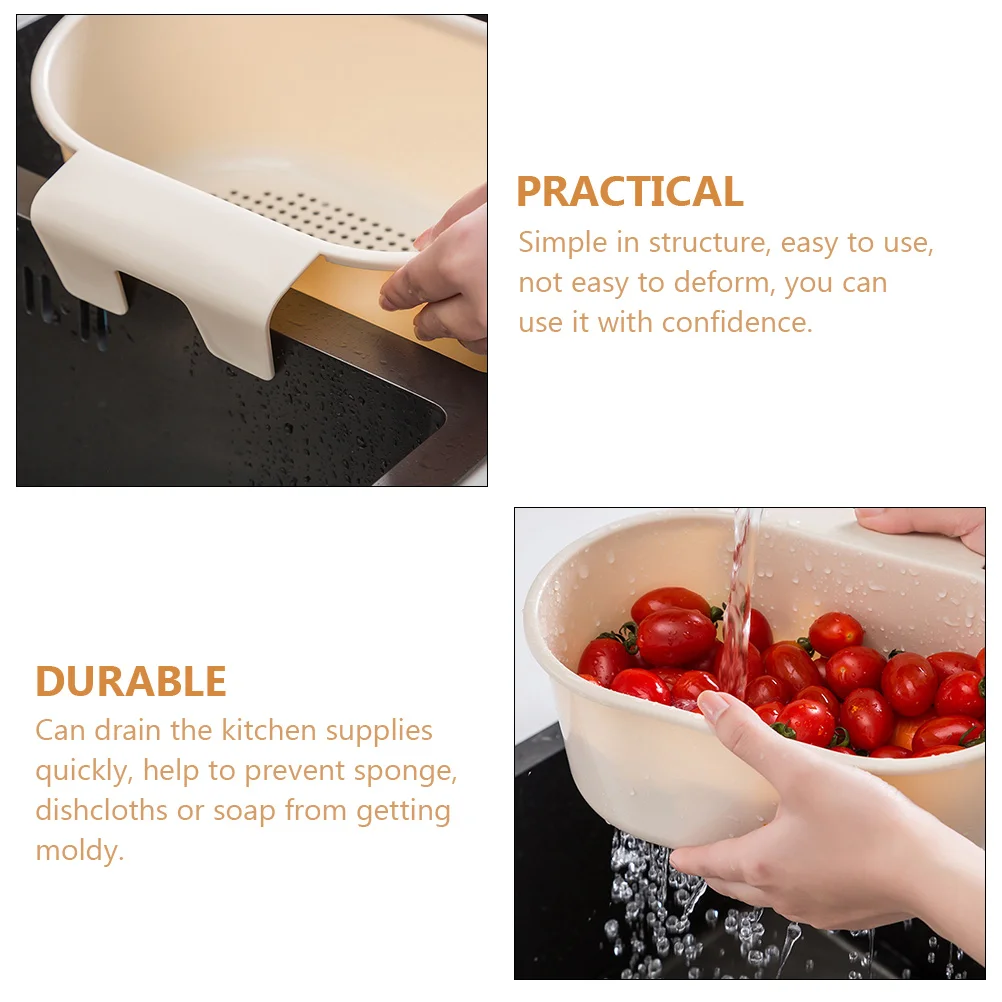 

3Pcs Kitchen Sink Storage Shelf Filter Easy Snap-in Use Dishcloths Soap Holder Sink Strainer