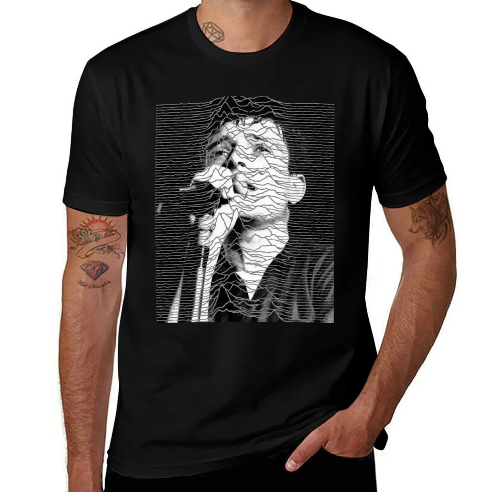 Unknown Pleasures Ian Curtis JD - Pulses from pulsar CP 1919 T-Shirt anime t shirts for man T-Shirt