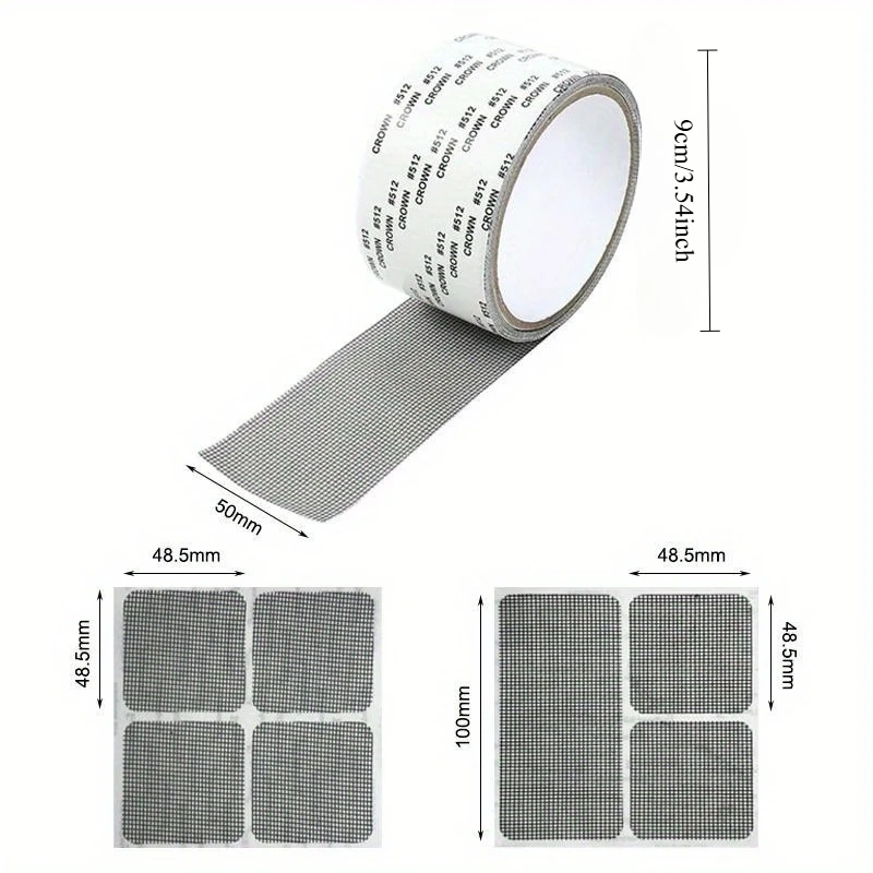 2 PCS Window Screen Mosquito Net Repair Tape Self-adhesive Covering Wire Mesh Tape Seal for Window Door Tears Holes Patch Repair