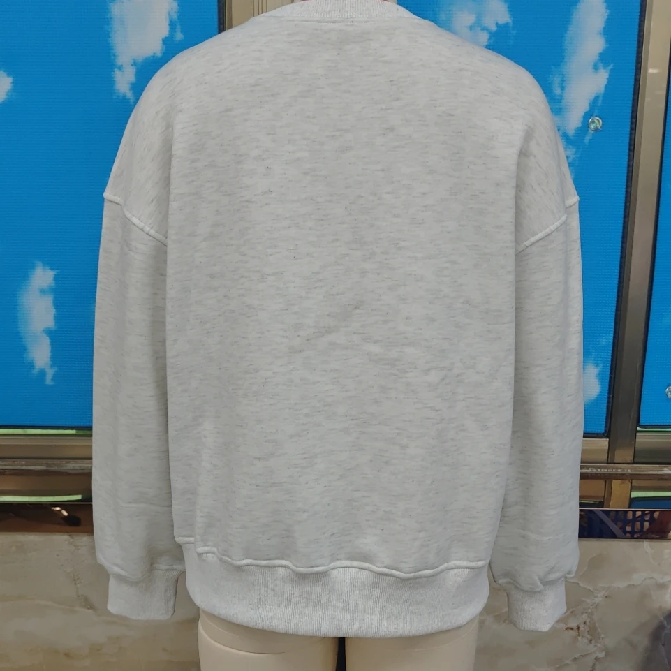 レディース ストリートウェア スウェットシャツ 長袖 クルーネック 刺繍入り ナンバー パーカー プルオーバー カジュアル トップス