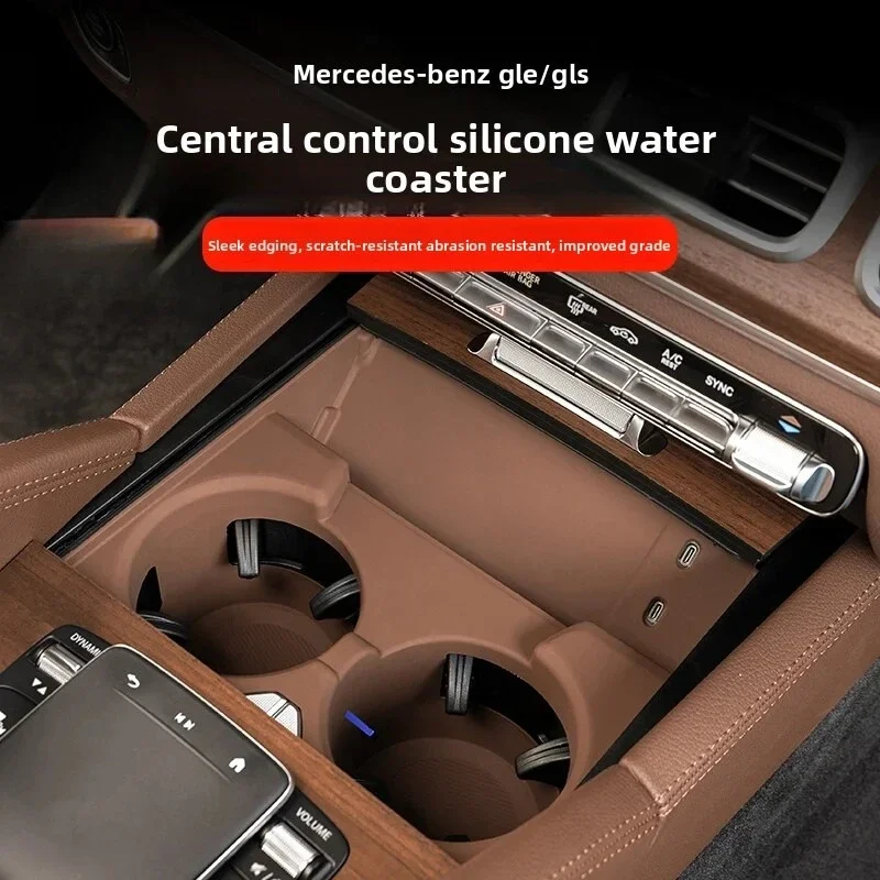 Water cup holder and wireless charging pad for Mercedes 24-25 GLE W167 350 v167 coupe gls x167 450 500e 350d trim  accessories