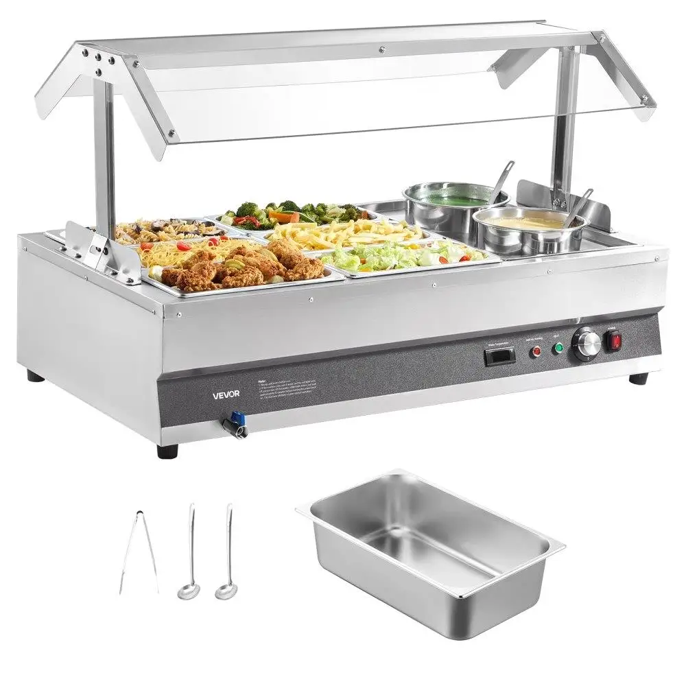 

Soup Warmer Station 2 Pot and 6 Pan Commercial Soup Kettle for Restaurant Catering Service