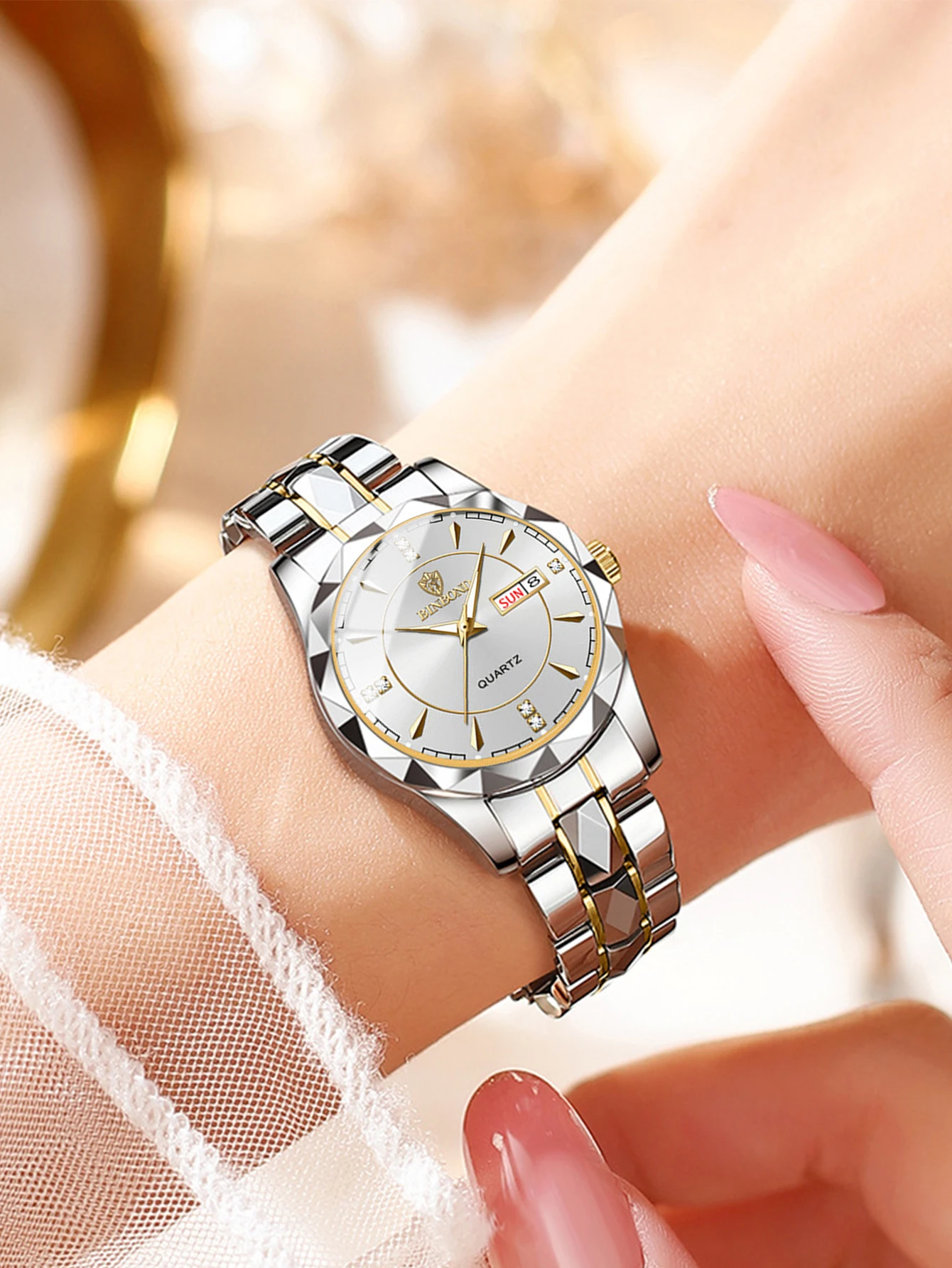 BINBONG Luxury Fashion Business Woman Watch 3ATM Waterproof Date Lover Date Clock Sport Watches Ladies Quartz Wristwatch Gift