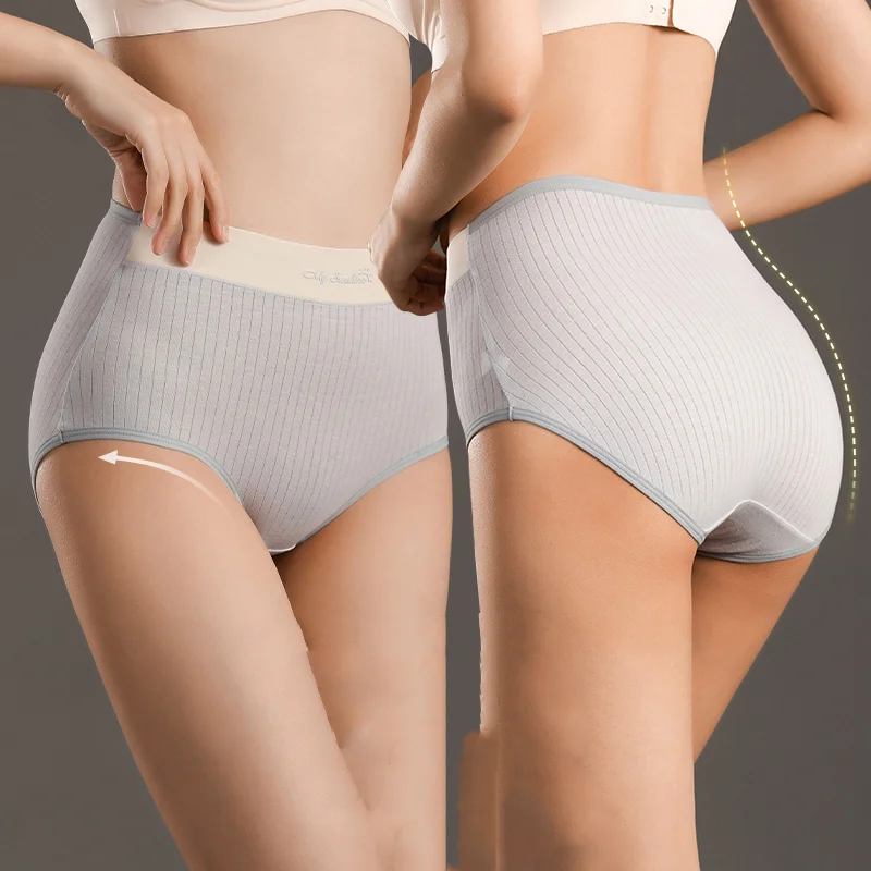 3PCS Cotton Panties Women Plus Size Underwear High Waist Abdominal Briefs Female Girl Postpartum Recovery Panties Women\'s M-XXL