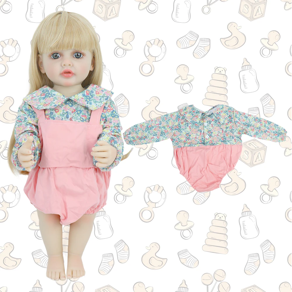 22 zoll Baby Puppe Kleid Overall Haarband Outfit Kleidung Anzug für 55 cm Reborn Mädchen Puppe Zubehör Spielzeug DiY Weihnachten geschenke