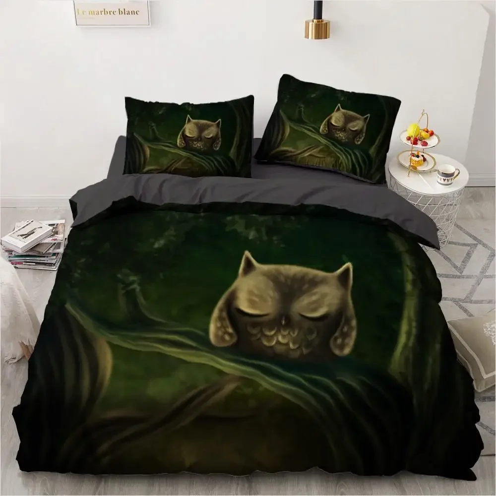 Forest Duvet Cover Set Fireflies Flying In A Glass Bottle Bedding Set Queen Size Animals 2/3pcs Polyester Quilt Cover for Kids