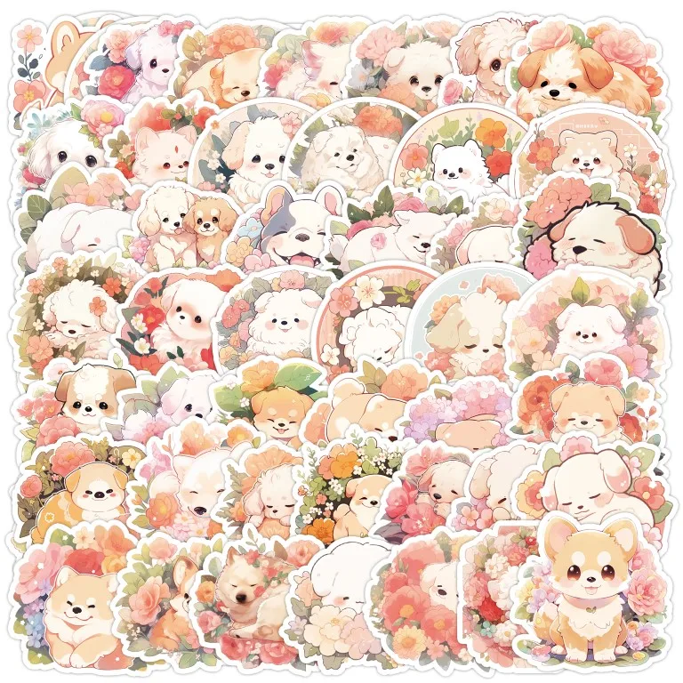 

50pcs Cute Little Dog Waterproof Doodle Sticker DIY Motorcycles Stickers, for Car Laptop Phone Case Luggage Water Bottle Cup