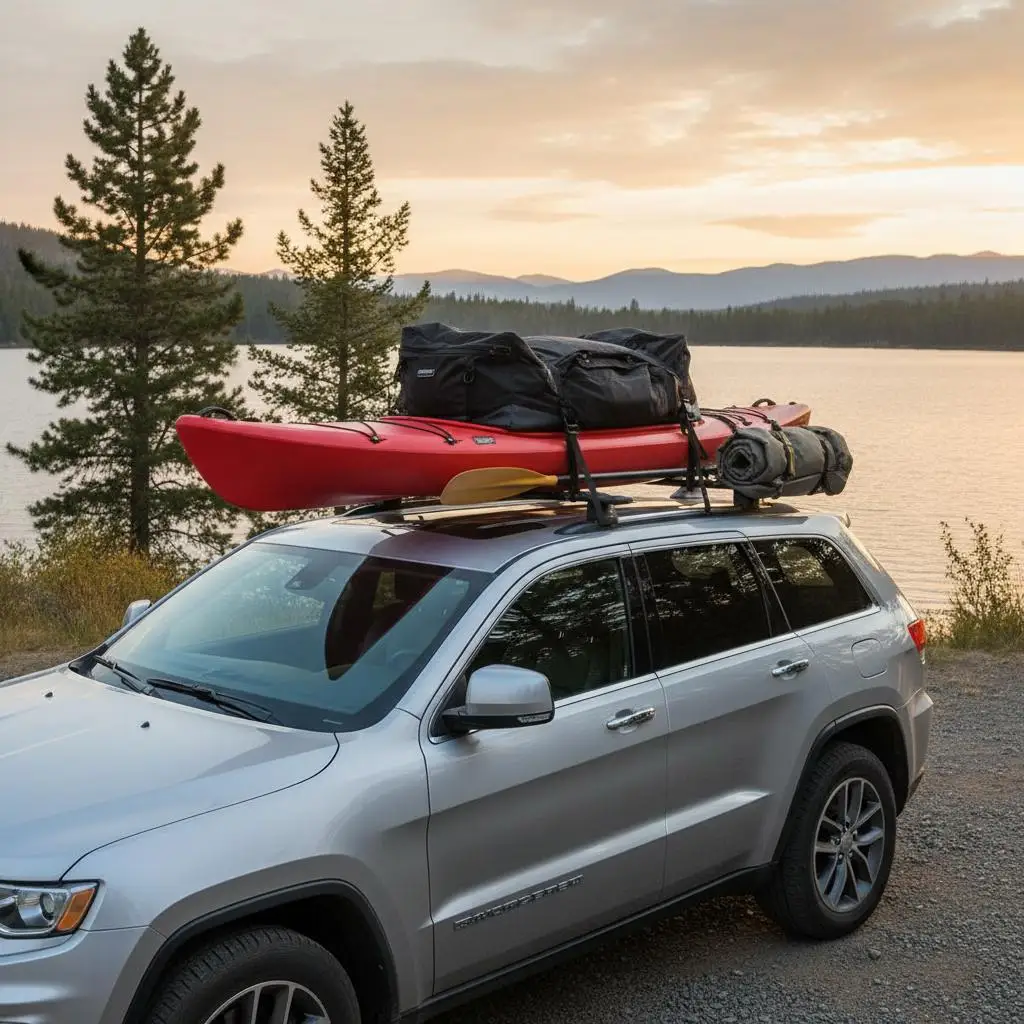 

Багажные боковые рейлинги для Jeep Grand Cherokee 2011-2021, для кемпинга, путешествий, активного отдыха, грузоподъемность 200 фунтов (90 кг)