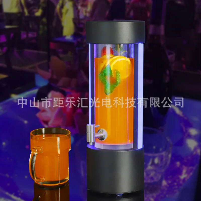 

Bar KTVLED luminous wine cannon barrel creative 3L large capacity commercial juice barrel beverage machine buffet juice tripod