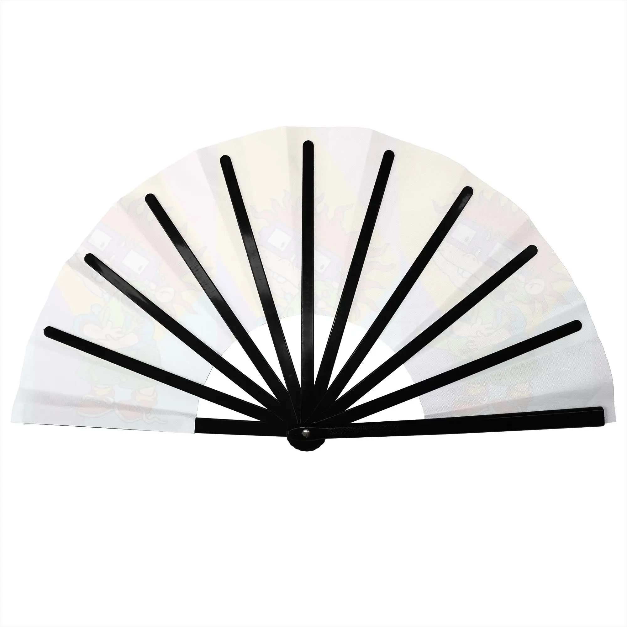 R-Rugrated Manga Hot Anime Traditional Folding Fan Chinese Style  High-Quality Polyester Fans Gift Classic Decorative Hand Fan