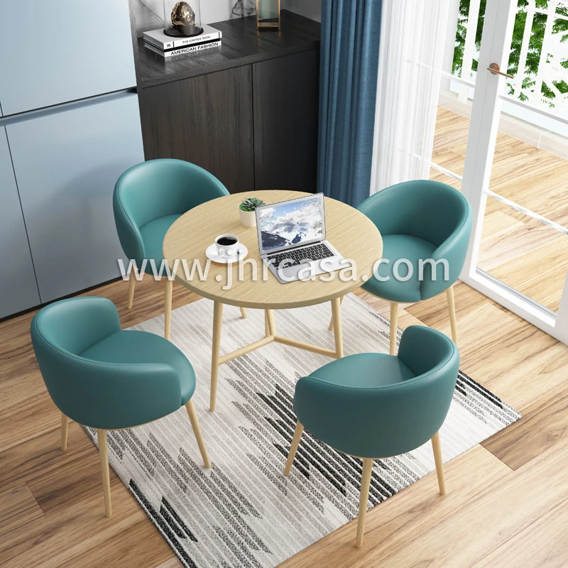 Modern Meeting And Negotiation Table And Chair Set Dining Set Combination Coffee Shop Milk Tea Shop Simple Table Four Chairs