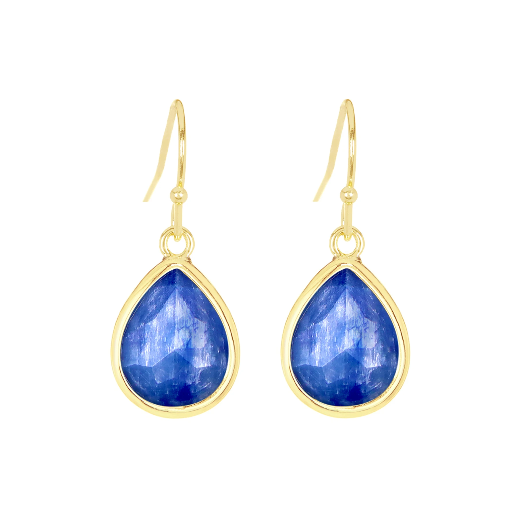 Kyanite Fancy Cut Teardrop Earrings Gemstone Earrings For Women