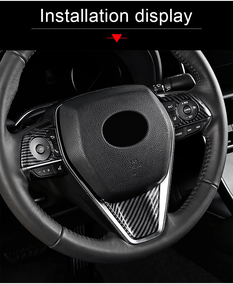 Für Toyota Camry XV70 70 2018 2019 2020 2021 2022 2023 ABS Auto Lenkrad Taste Panel Trim Abdeckung Dekorative Aufkleber – Detail 8