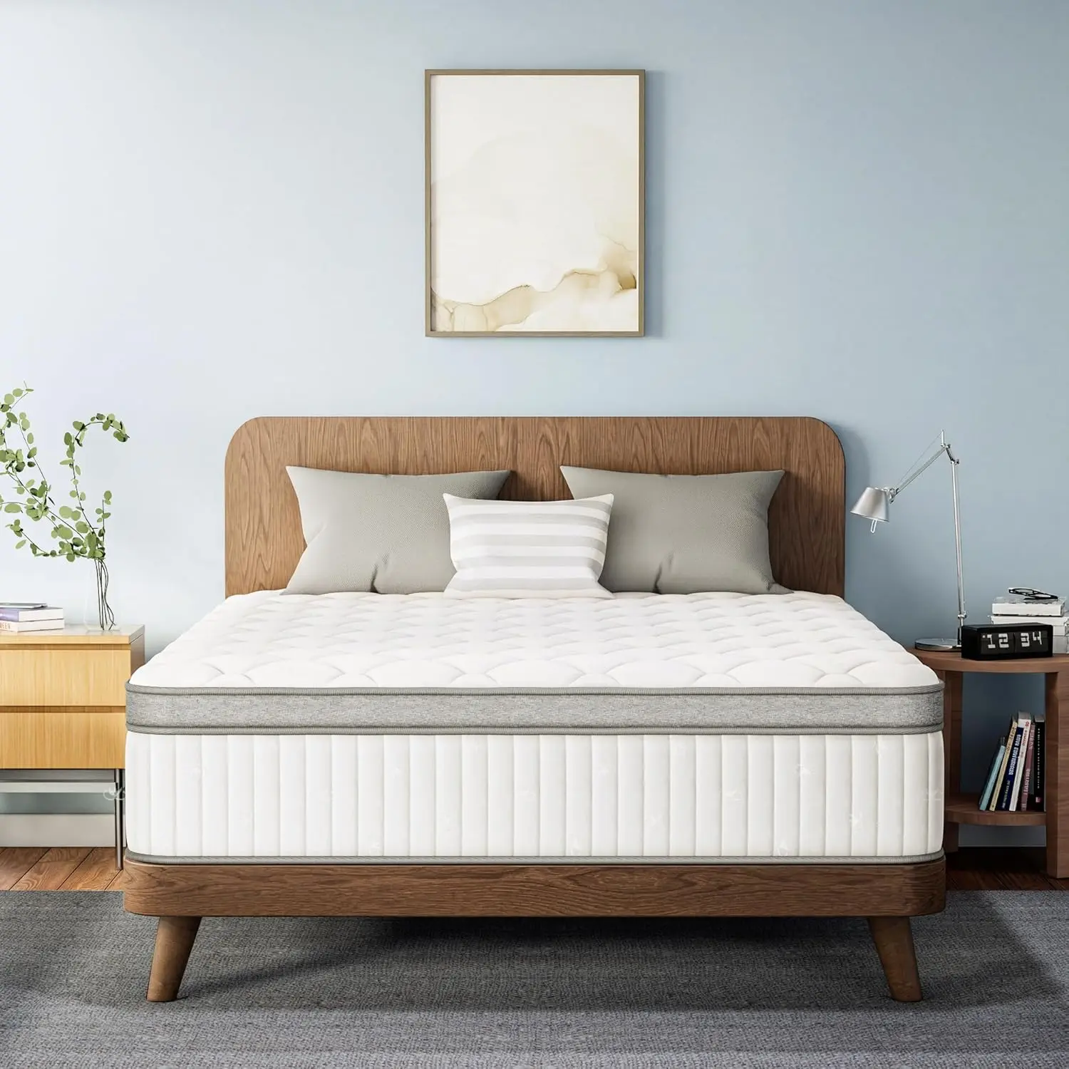 12-Inch Full Hybrid Mattress with Gel Memory Foam & Pocket Springs for Pressure Relief, Medium Firm, CertiPUR-US Certified