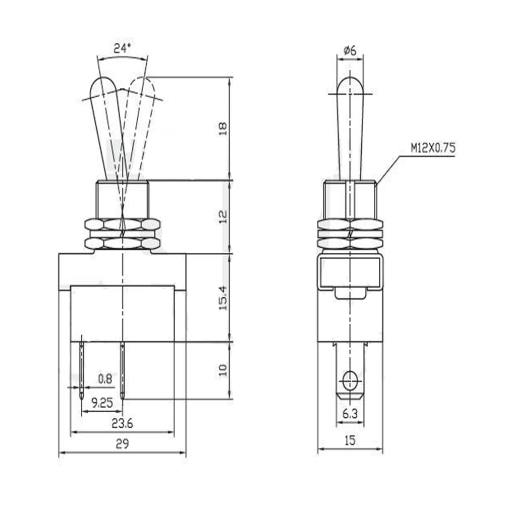 For Chemistry For Electrical Energy Toggle Switch -25 85 2 Connector 2Pcs Button Type KN3D-101 With Waterproof Cap