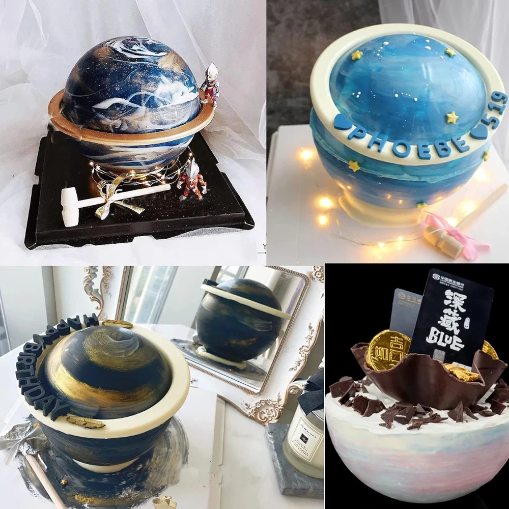 แม่พิมพ์ซิลิโคนทรงกลมทรงกลมทรงกลมทรงกลมทรงกลมสำหรับอบเค้กทรงโดมชามทรงโดมทำจากซิลิโคนขนาดใหญ่1/2ชิ้น