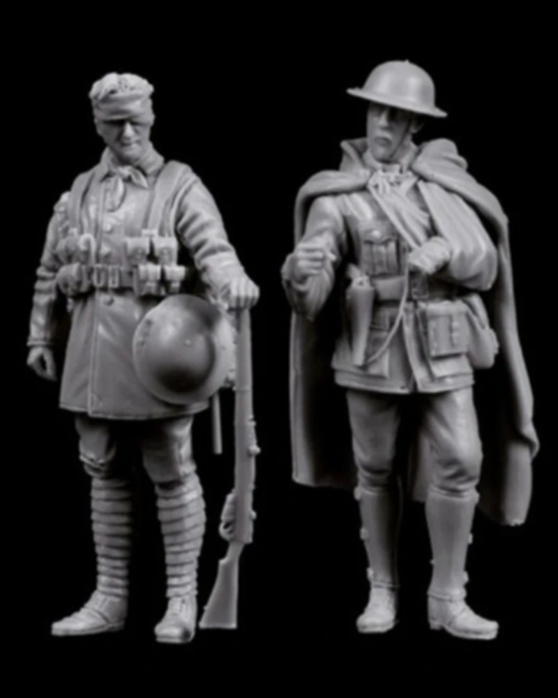 

Масштаб 1/35, литая под давлением фигурка из смолы, комплект модели британских солдат Второй мировой войны, набор из 2 фигурок в разобранном и неокрашенном виде