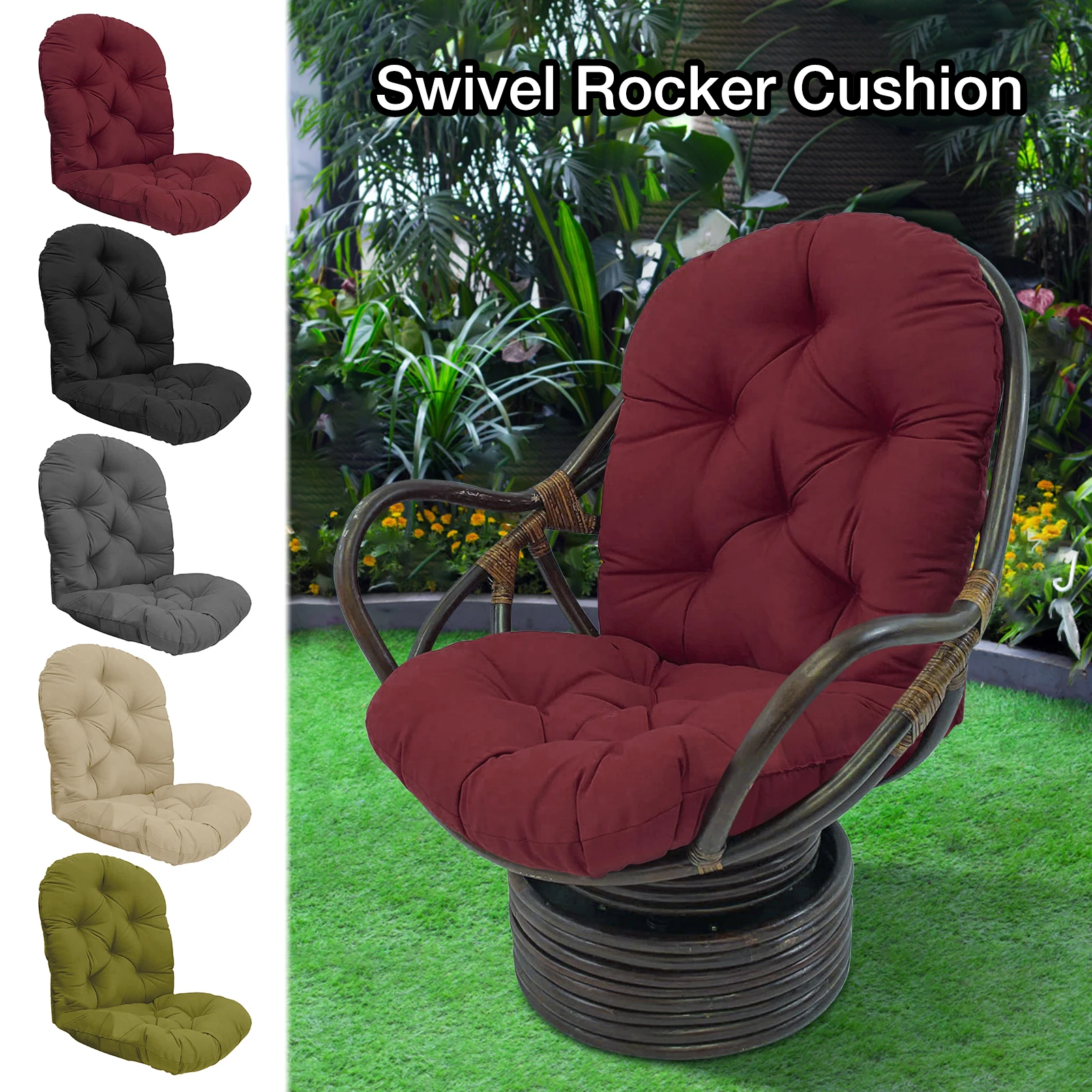 Replacement Chair Cushion For Outdoor Garden Swivel Rocker Lounger Swing Chair Nest Backrest Pillow Comfortable Accessories