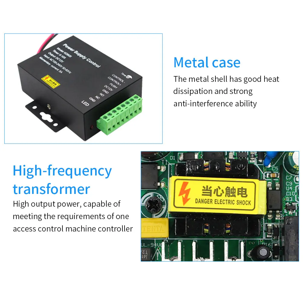 Imagem -05 - Interruptor do Sistema de Controle de Acesso da Porta dc 12v Fonte de Alimentação 3a 5a ac 110240v para Dispositivo de Máquina de Controle de Acesso por Impressão Digital Rfid