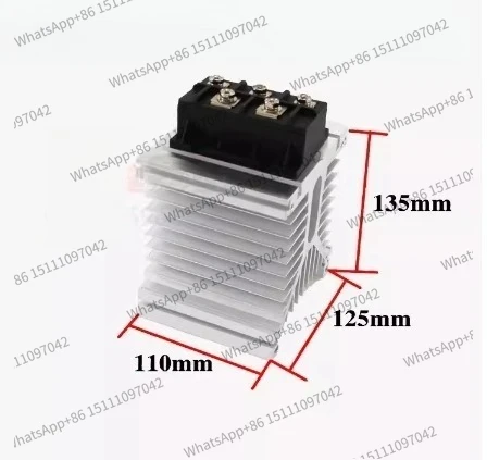 5PCS  Three phase solid-state relay heat sink aluminum thyristor guide rail type buckle  base