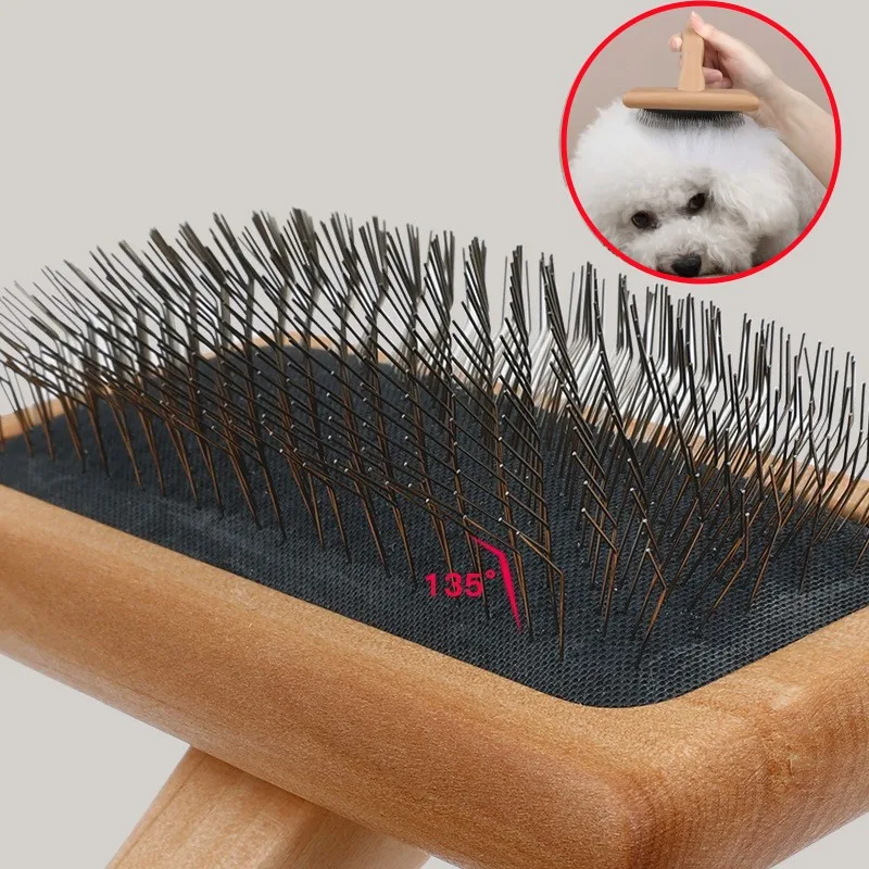 Peigne en bois pour animaux de compagnie, brosse de toilettage pour chien, massage des poils de chat, outils de livres, fournitures pour animaux de