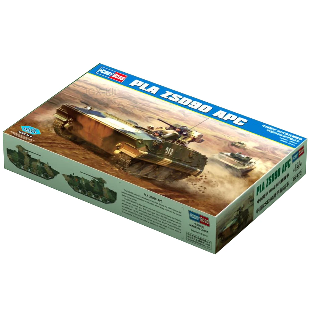 Hobbyboss blindado veículo plástico Model Building Kit, Blindado do brinquedo do veículo, Carrier APC, Hobby Craft carro, 1:35 Escala, ZSD90, Tipo 90, 82473