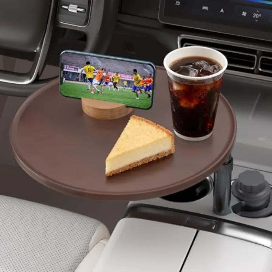 

Car Tray Table and Car Desk for Laptop Height-Adjustable 360° Rotating Wooden Car Laptop Mount and Cup Holder Table Compatible