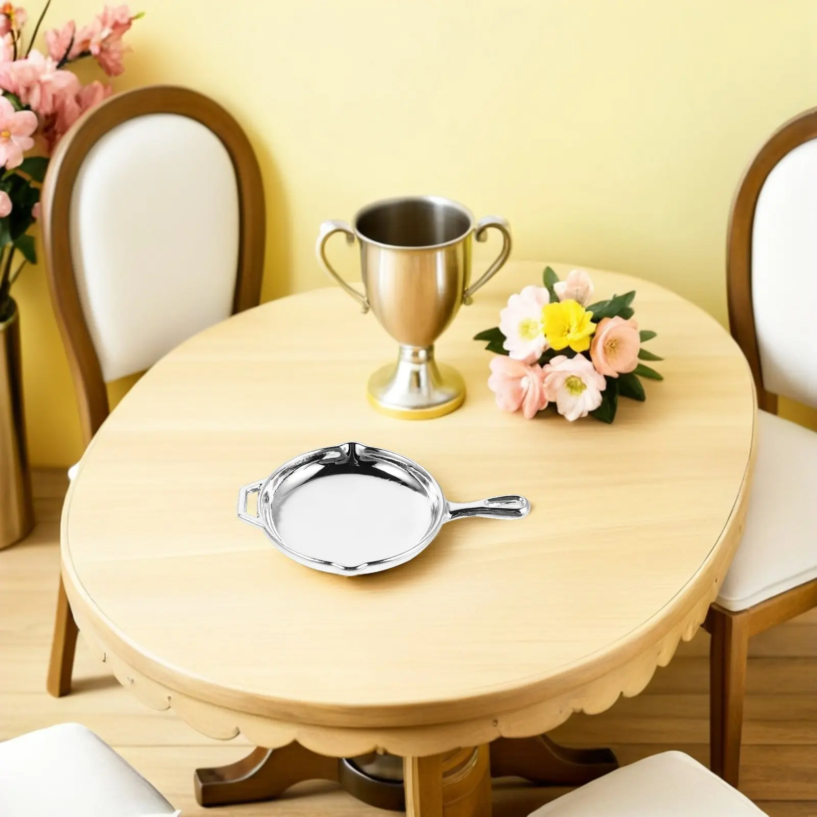 

5Pcs Miniature Frying Pan Realistic Small Skillet for Dollhouse Kitchen Decor Wear-Resistant Alloy Mini Cook Set Tiny Pan DIY