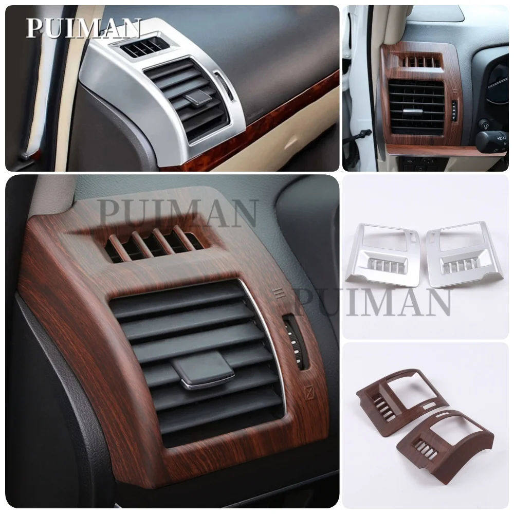 Für Toyota Land Cruiser Prado 150 Innenraum Frontblenden-Abdeckung Dekoration Auto-Luftauslass-Verkleidung Zubehör Styling-Teile 2018-2020