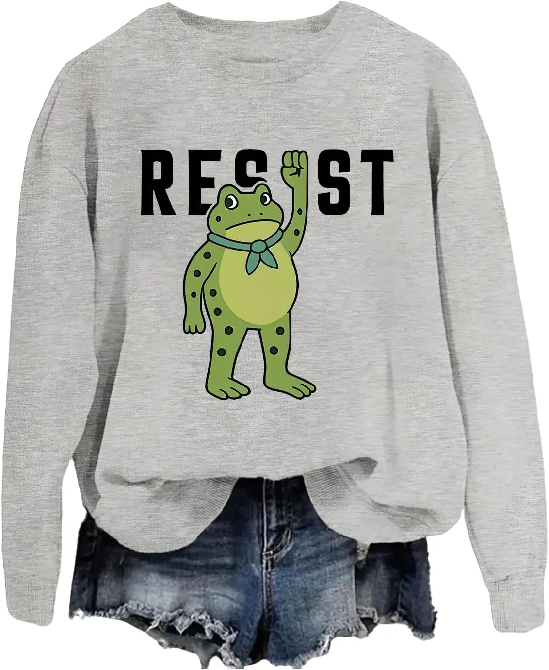 Bluza Portland Frog Resist Unisex z nadrukiem, krótki rękaw, okrągły dekolt, codzienna, miękka, wygodna, retro, zimowa, termiczna bluza z kapturem