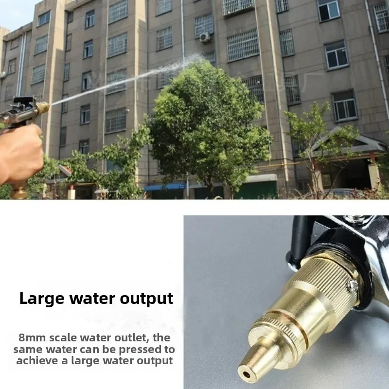 

Портативный водяной пистолет высокого давления для полива сада — подходит для мойки автомобилей, насадки для шланга и водяного пистолета для пены