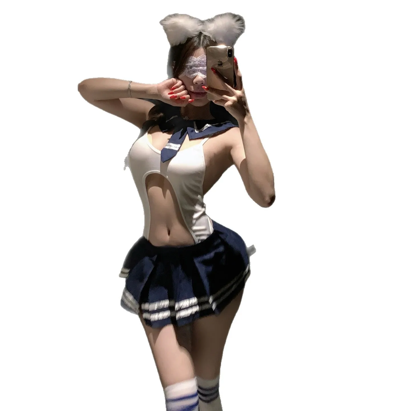 

Nightclub Anime School Student Uniform Sexy Lingerie Temptation Bodysuit and Skirt Erotic Outfits Adult Cosplay Costume Babydoll