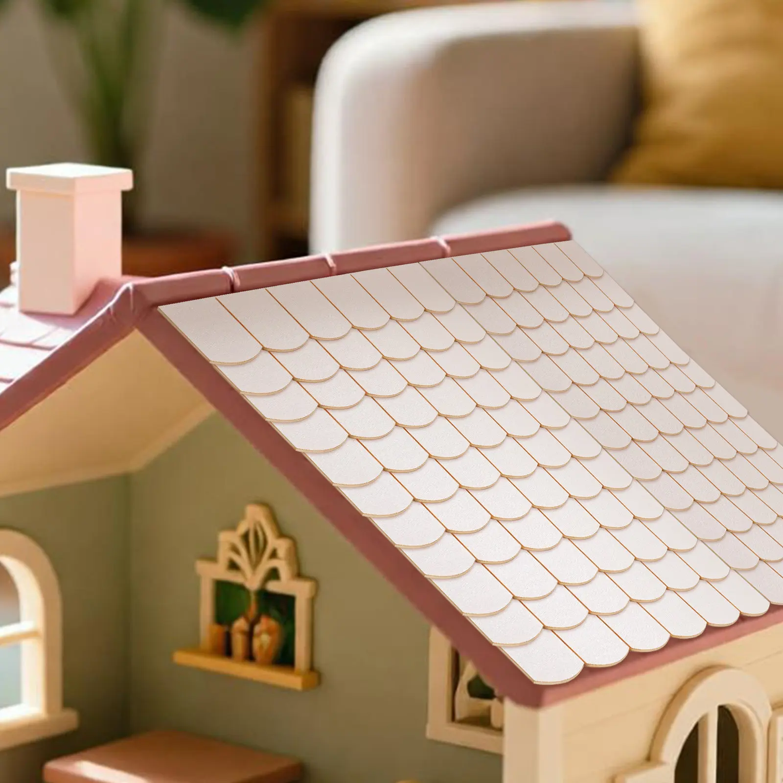 

24 шт. миниатюрной черепицы для домиков, высококачественная имитация, декор для миниатюрных домов, реалистичный аксессуар для дизайна интерьера