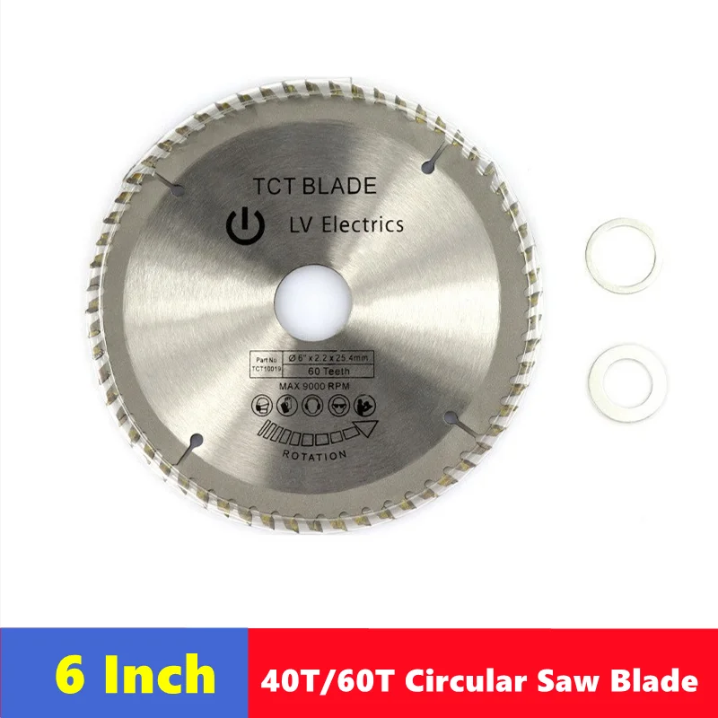 1pcs TCT woodworking saw blade 6 Inchx2.2x25.4x40T/60T multifunctional circular cutting disc for cutting wood cutting tools