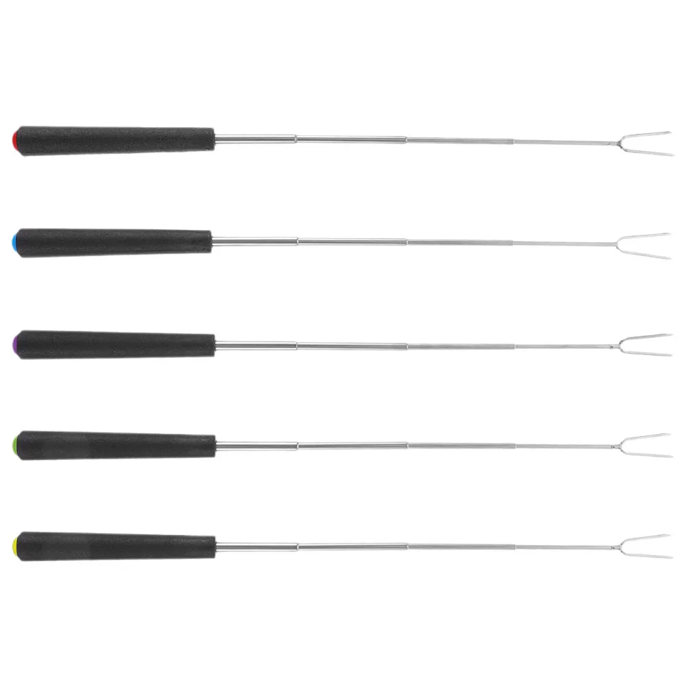 

5 Pcs Barbecue Fork Bonfire Sticks Equipment Camp Campfire Accessories Party Supplies Abs Dad Appetizer Forks Mini