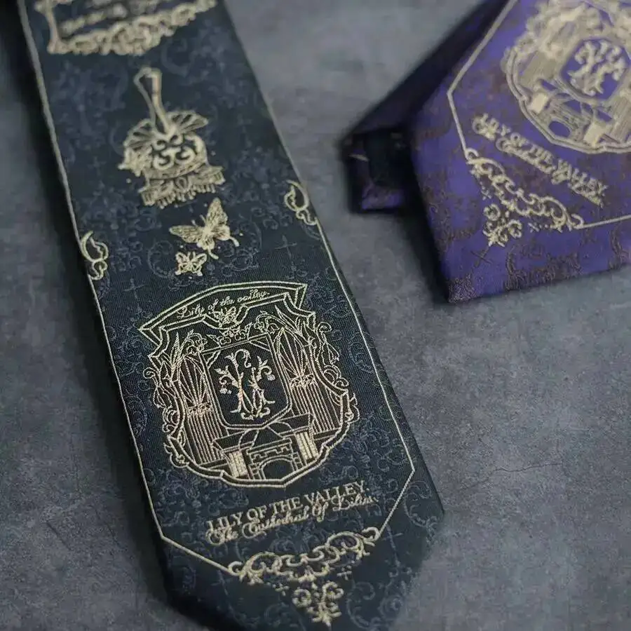 Cravate d'église Lily of the Valley, uniforme JK, accessoires de chemise attachés à la main pour femmes, cravate DK décontractée pour hommes et femmes, tendance