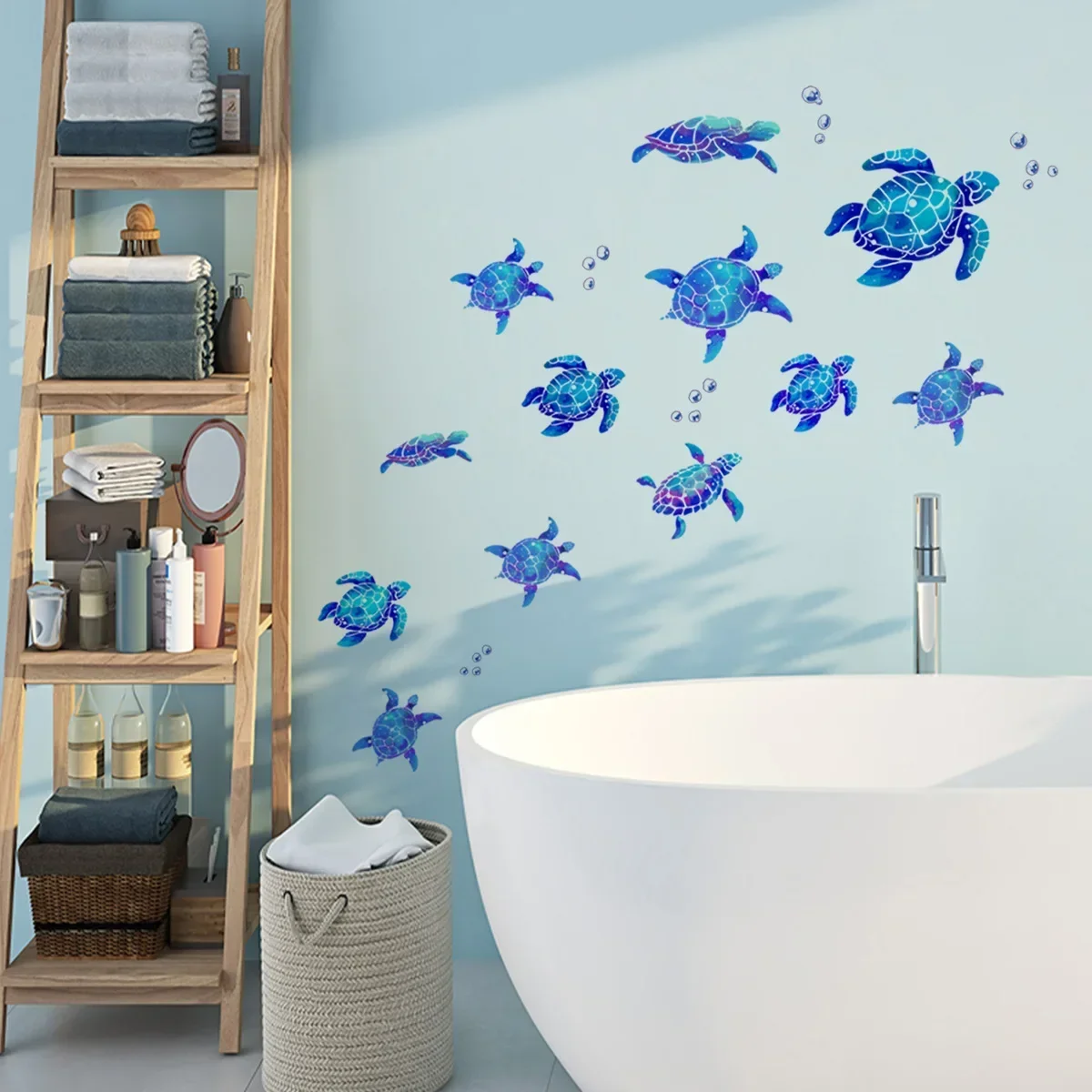 1pc Underwater World Turtle Wall Sticker Removable Home Decor Vinyl Wall Sticker, Home Decor Sticker 2025 Christmas